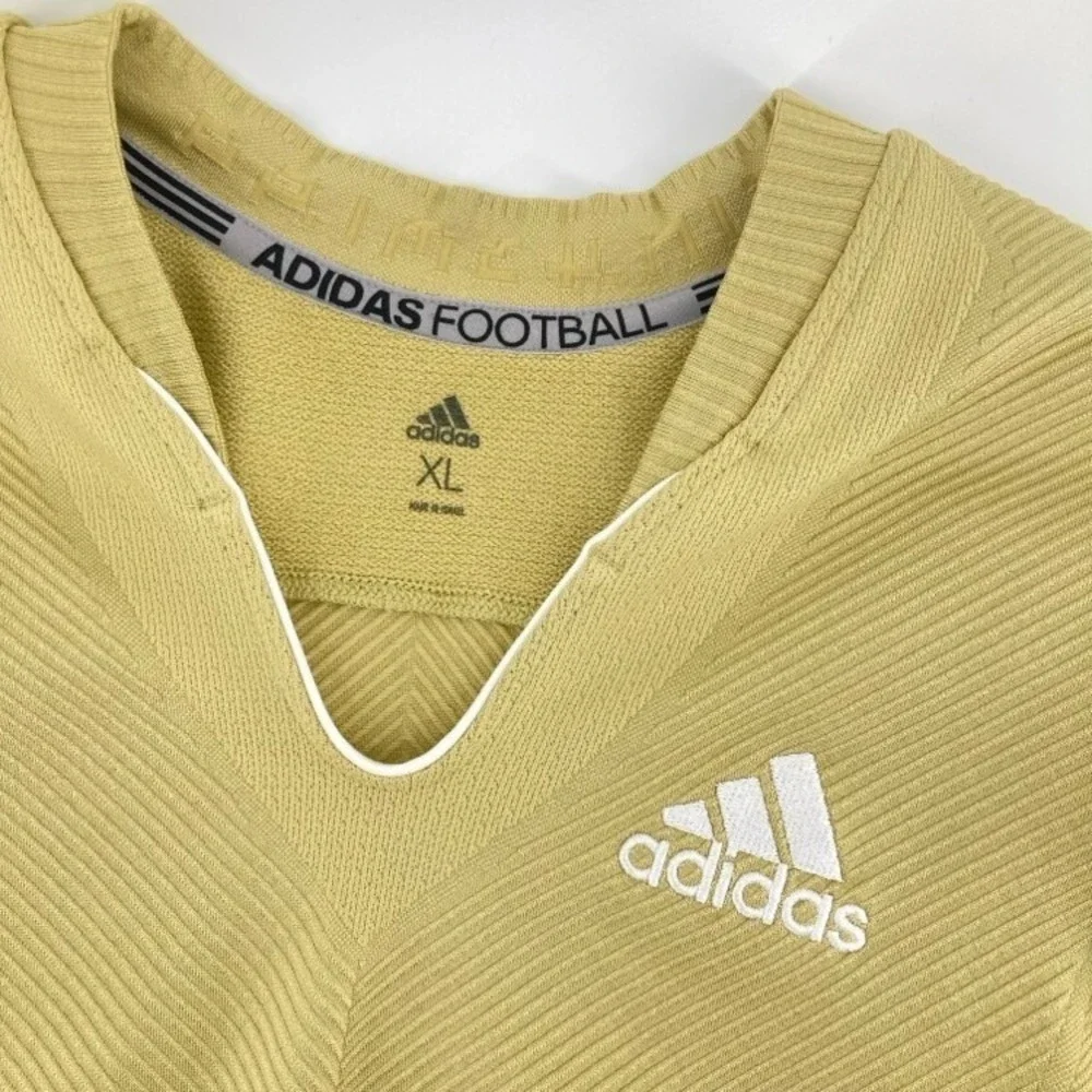Adidas Men XL Football Jersey DQ3448‎ Yellow Climalite Soccer Top Nylon Stretch